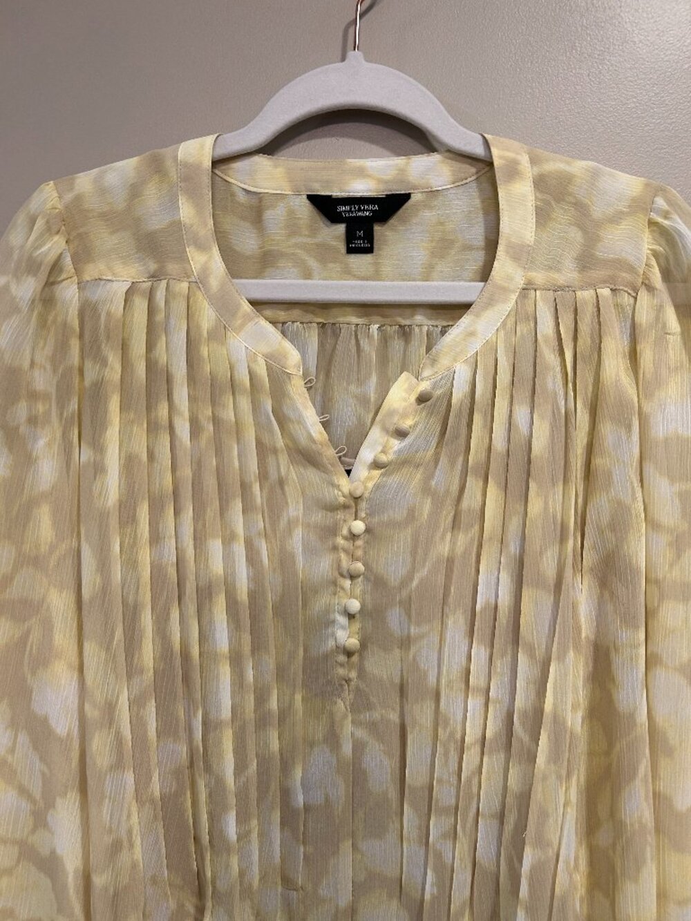 Simply Vera Vera Wang long-sleeve top - semi-sheer w/tank-style camisole liner - Picture 3 of 6